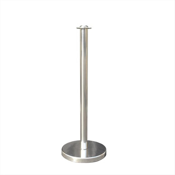 Vic Crowd Control 12 in. Flat Base Economy Mirror Stainless Steel Post with Flat Post Ring 1600 - main